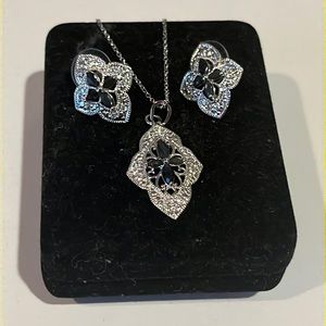 Sterling silver earring and necklace set